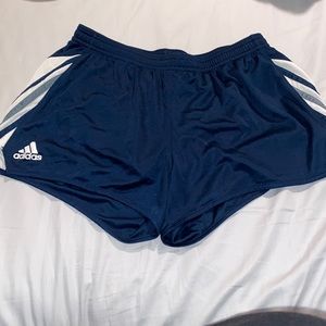 Navy blue adidas athletic shorts